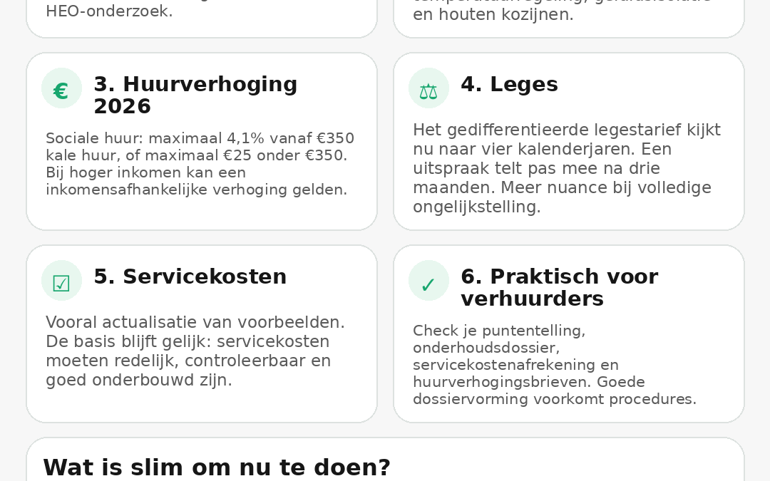 Beleidswijzigingen Huurcommissie per 1 juli 2026